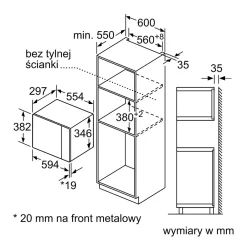 Mikrofala do zabudowy SIEMENS iQ500 czarna BF525LMB1