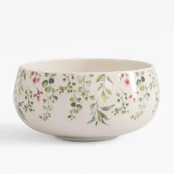 Miska porcelanowa w zielono-różowe kwiaty 660 ml
