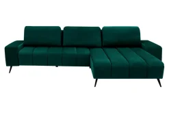Narożnik butelkowa zieleń VELVET NEW prawy
