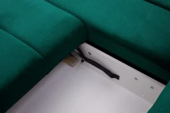 Narożnik butelkowa zieleń VELVET NEW lewy
