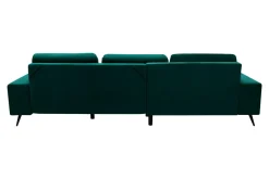 Narożnik butelkowa zieleń VELVET NEW lewy
