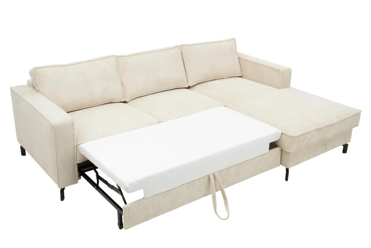 Narożnik kremowy sztruks VEGA prawy