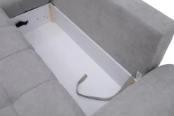 Narożnik rozkładany DL pikowany szary prawy WAVE