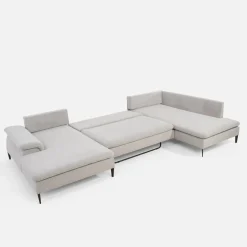 Narożnik rozkładany szary OZZY U lewy