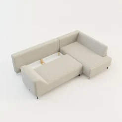 Narożnik rozkładany taupe ASOLO prawy