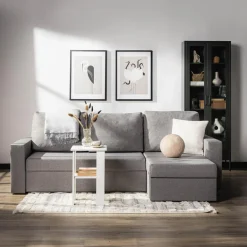 Narożnik szary z 2 pojemnikami FLAT