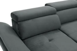 Narożnik z regulacją zagłówków grafitowy MAROLA lewy