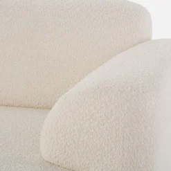 Narożnik z tkaniną bouclé jasnobeżowy CAMELLIA prawy