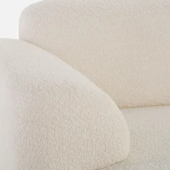 Narożnik z tkaniną bouclé jasnobeżowy CAMELLIA lewy