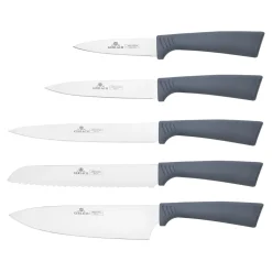Noże GERLACH SMART GREY zestaw 5 szt w bloku