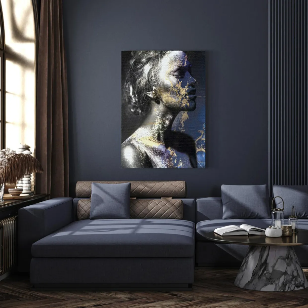 Obraz na płótnie BLUE&GOLD 70x100 cm
