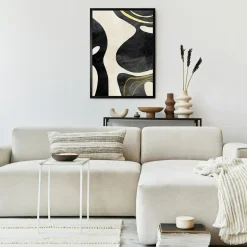 Obraz w czarnej ramie BLACK STAINS 50x70 cm