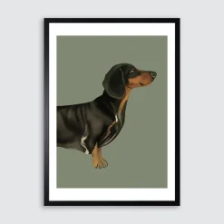 Obraz w czarnej ramie DASCHUND II 50x70 cm