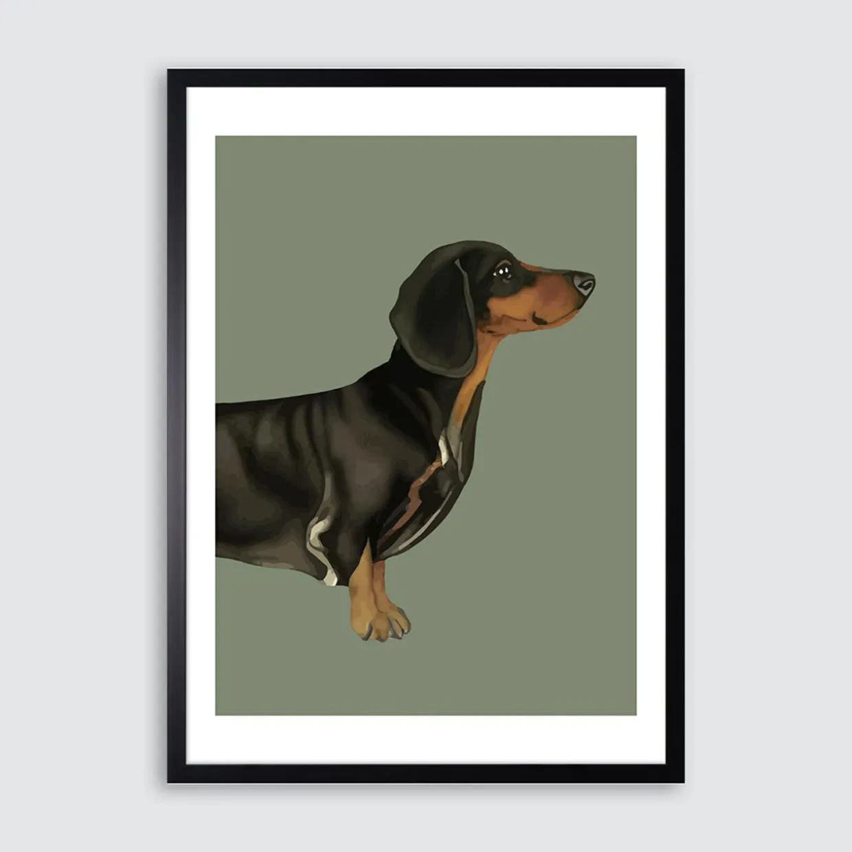 Obraz w czarnej ramie DASCHUND II 50x70 cm