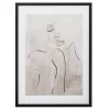 Obraz w czarnej ramie twarz GREY LINEAR 50x70 cm