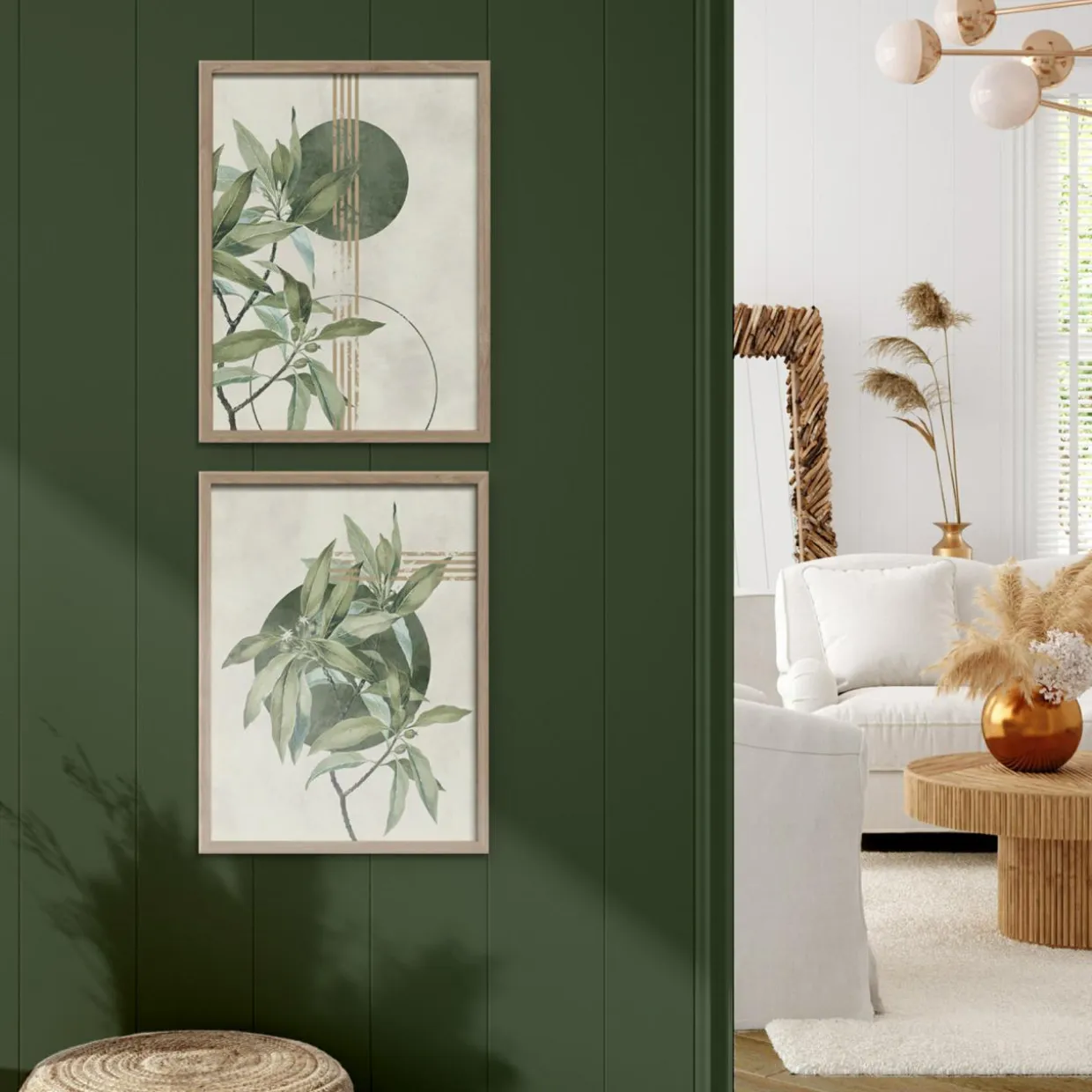 Obrazy na ścianę WALL GREEN, 2 szt. 30x40 cm