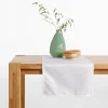 Obrus żakardowy w listki biały ACACIA 40x120 cm