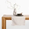 Obrus żakardowy w listki kremowy ACACIA 40x120 cm