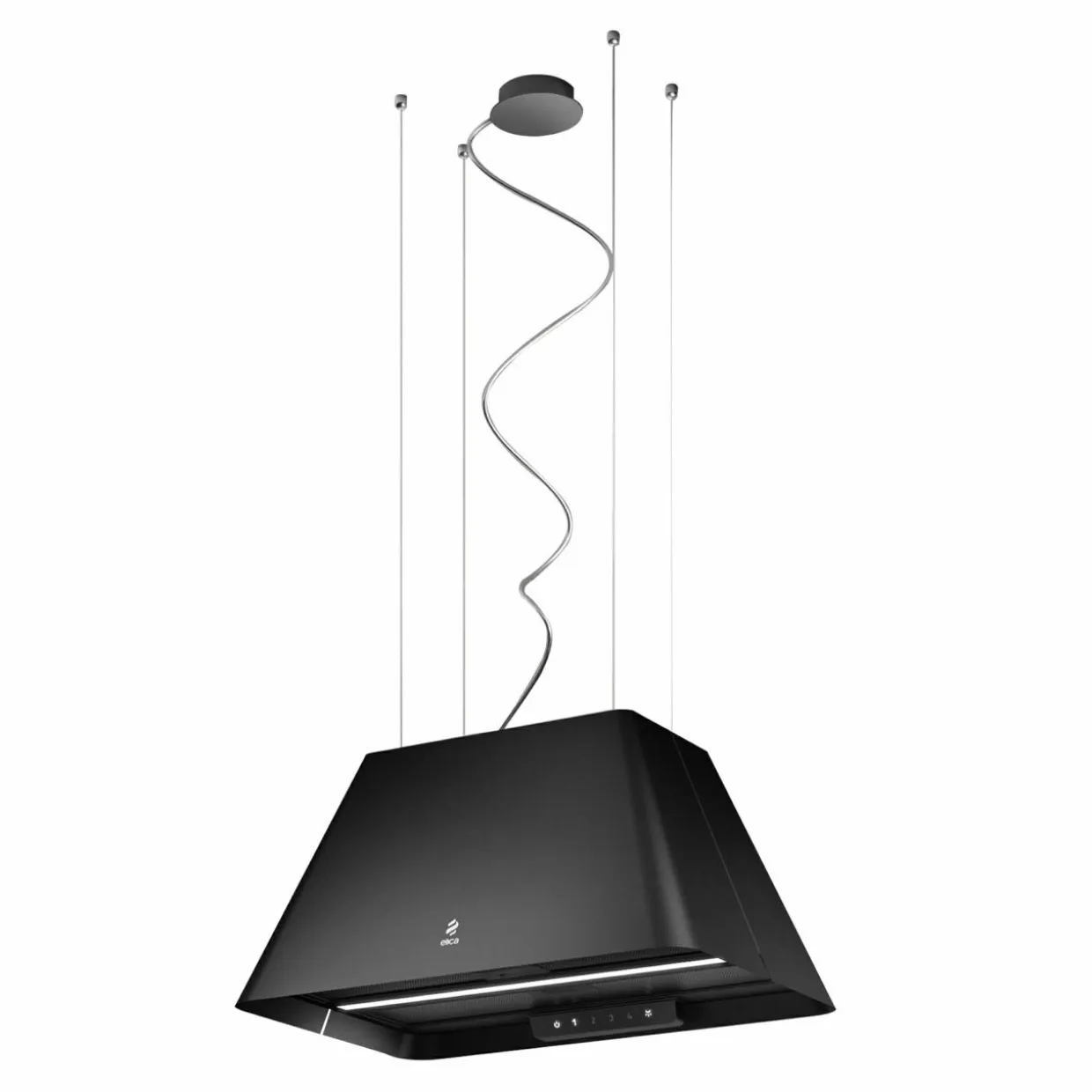 Okap wyspowy czarny ELICA IKONA LIGHT BL/F/60