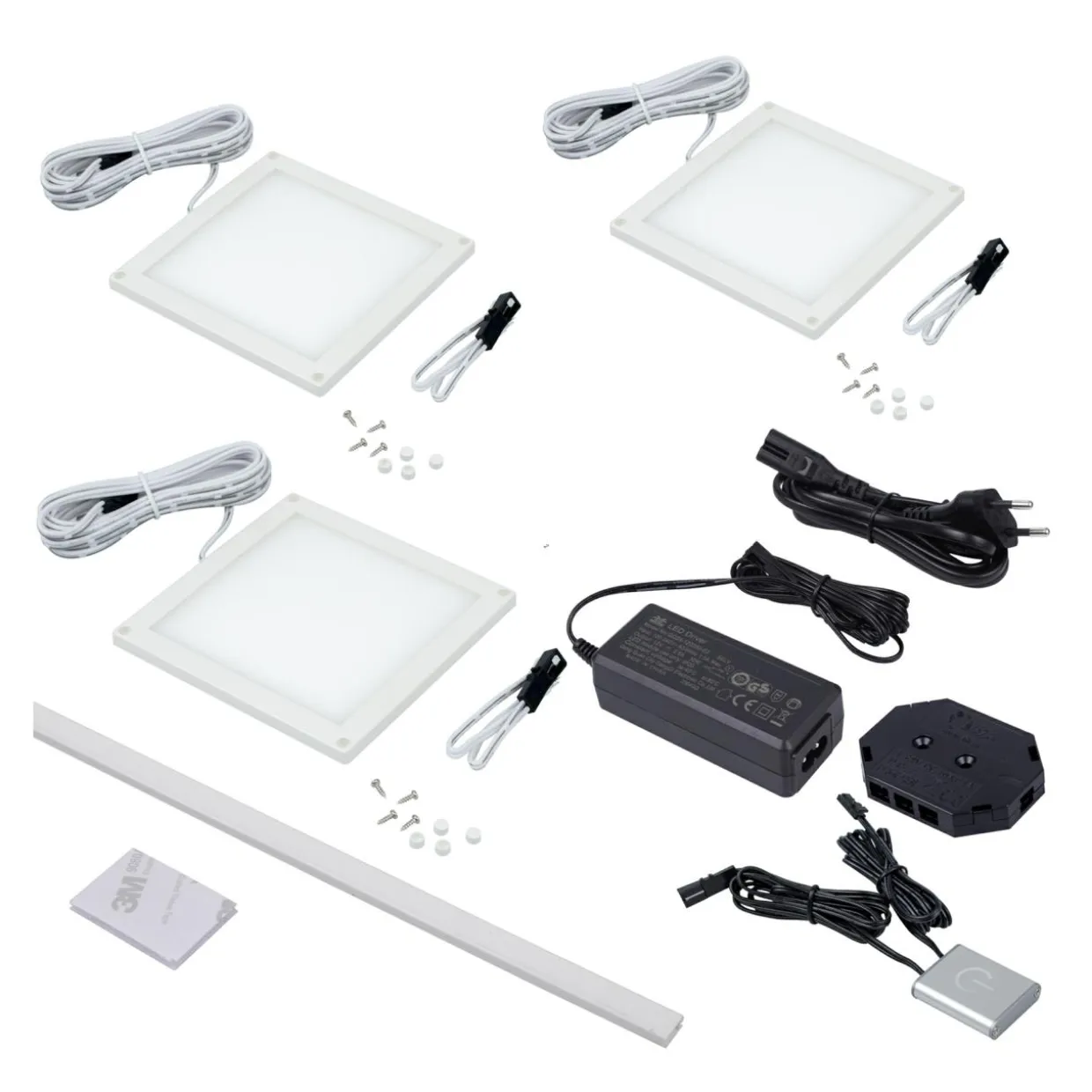 Oświetlenie LUMEN 3-punktowe QUADRO LED Z-3FOT-BI-BZ-TS, barwa zimna