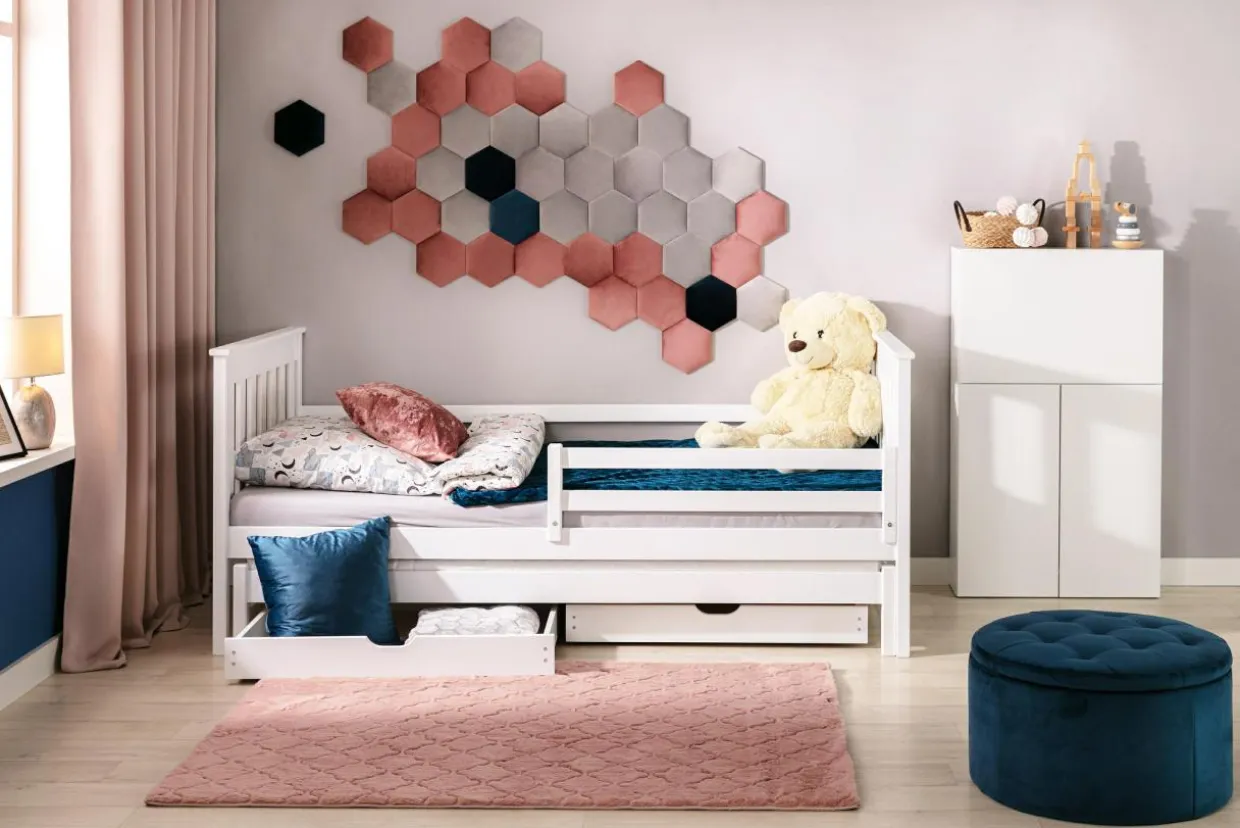 Panel tapicerowany FIBI HEXAGON 20x20, różowy