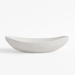 Patera dekoracyjna drewniana biała 34 cm