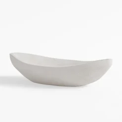 Patera dekoracyjna drewniana biała 34 cm