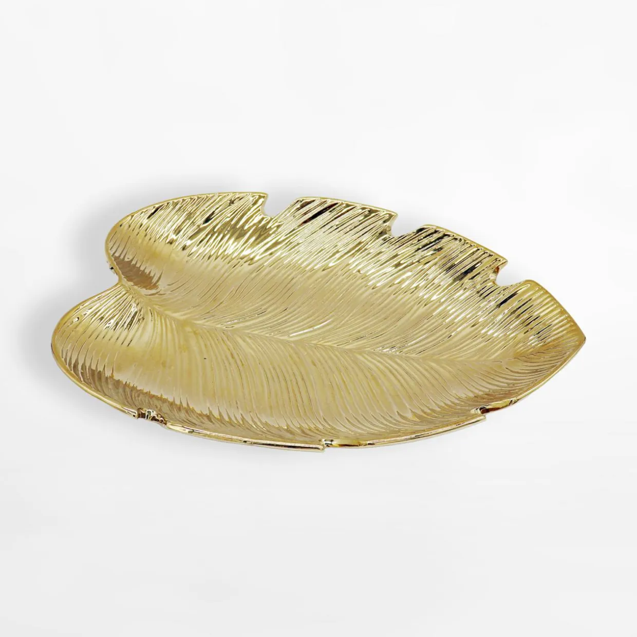 Patera dekoracyjna liść złota 31 cm