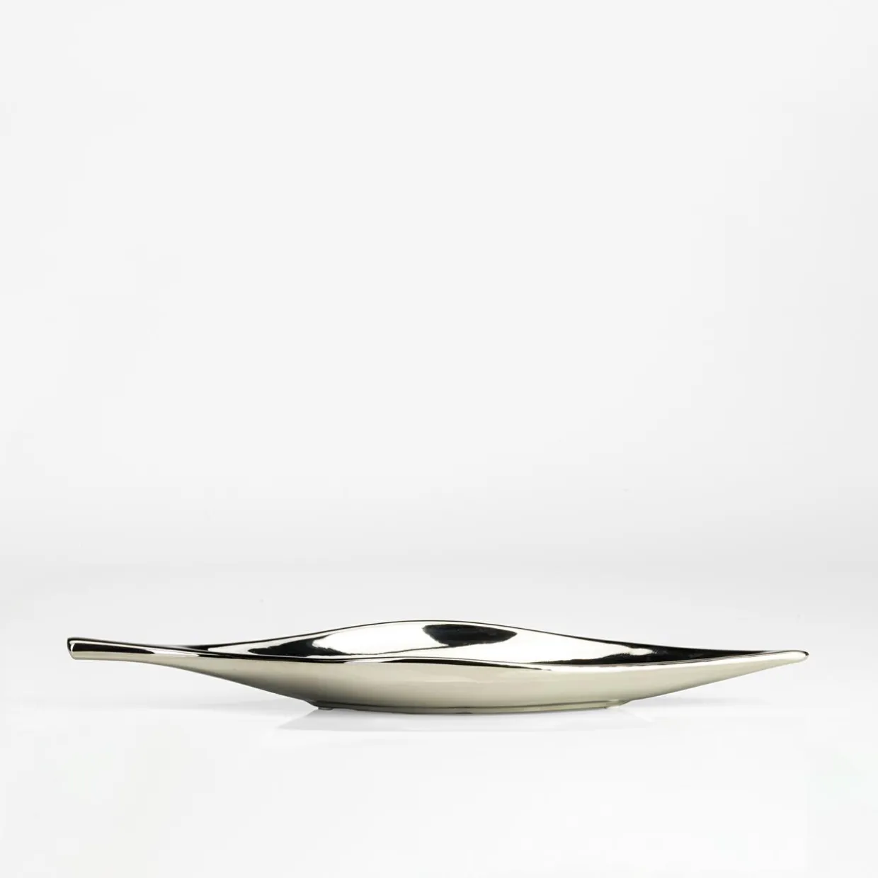 Patera dekoracyjna srebrna 37x11 cm