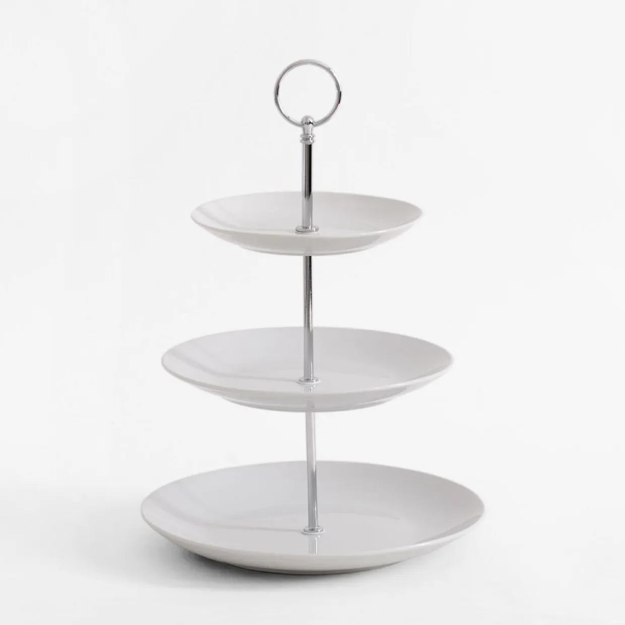 Patera 3-poziomowa porcelanowa biała 35 cm