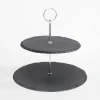 Patera 2-poziomowa łupkowa, 25 cm