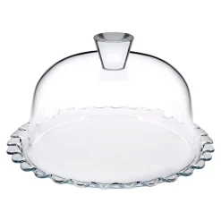 Patera szklana z kloszem PATISSERIE 24 cm