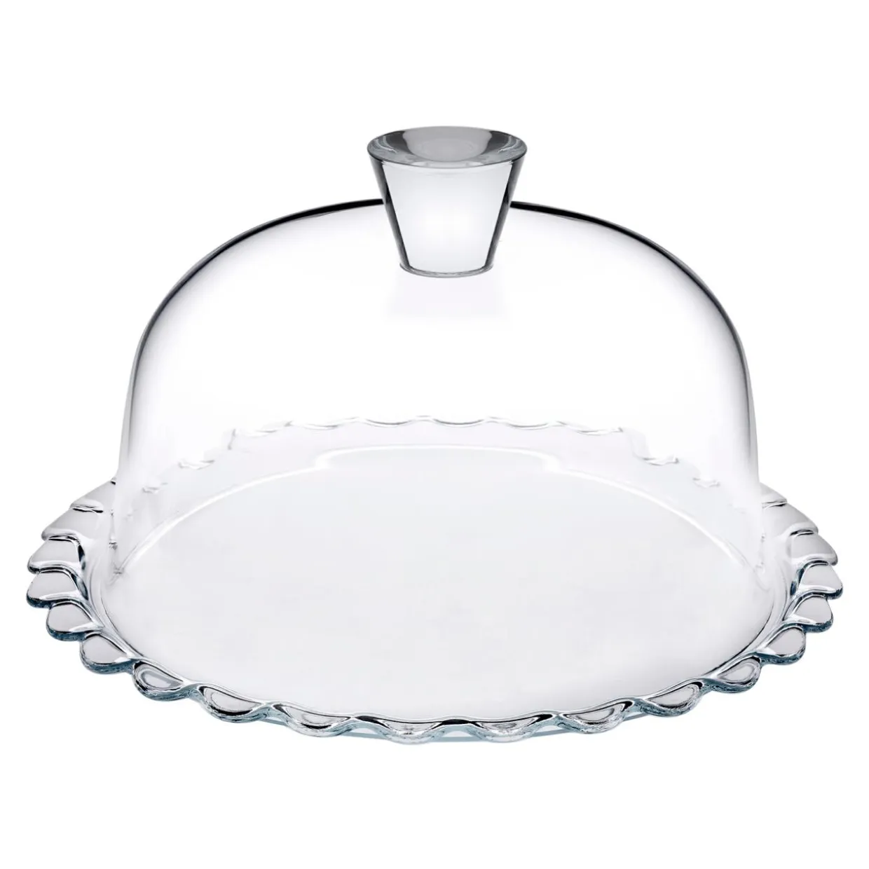 Patera szklana z kloszem PATISSERIE 24 cm