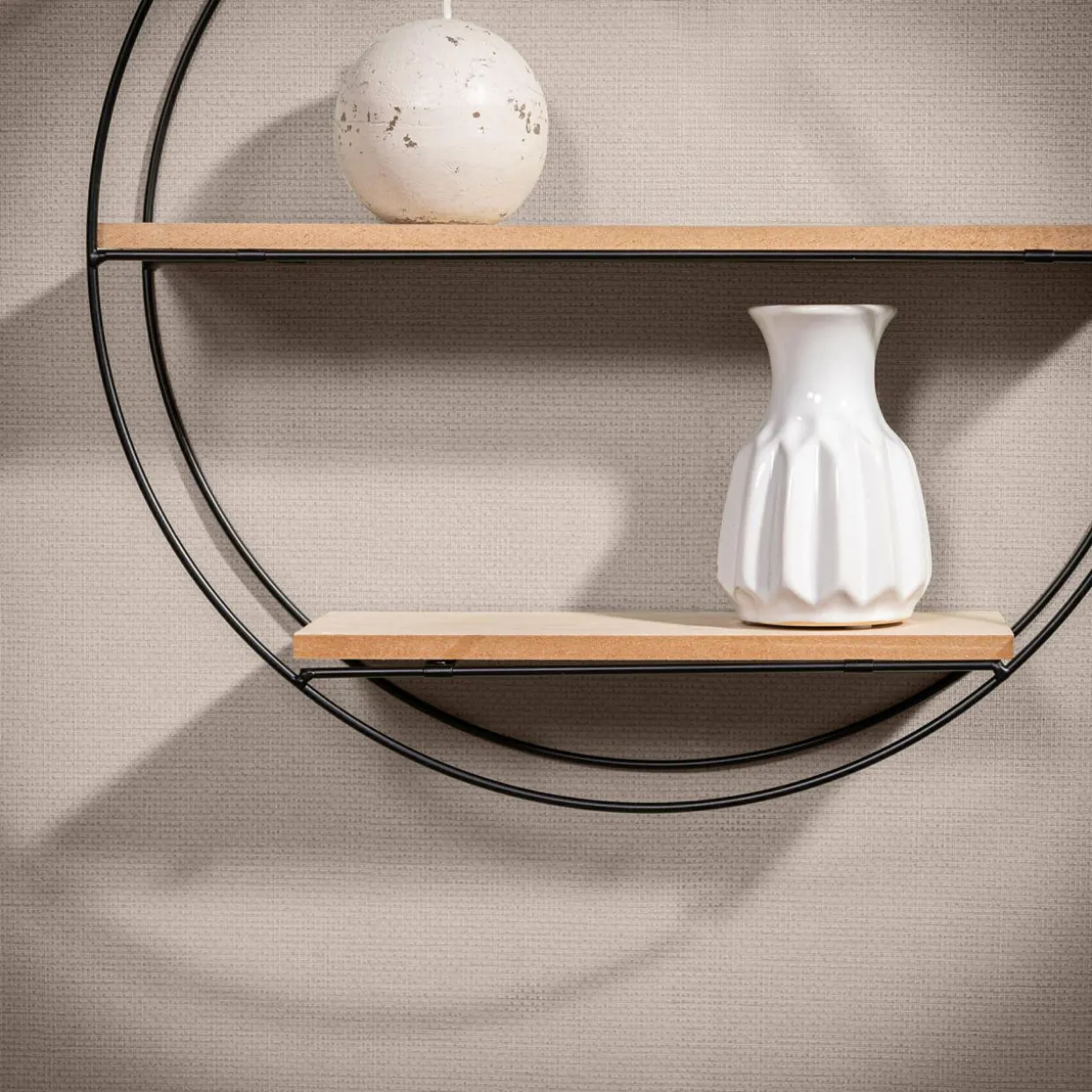 Półka metalowa czarna okrągła 40 cm