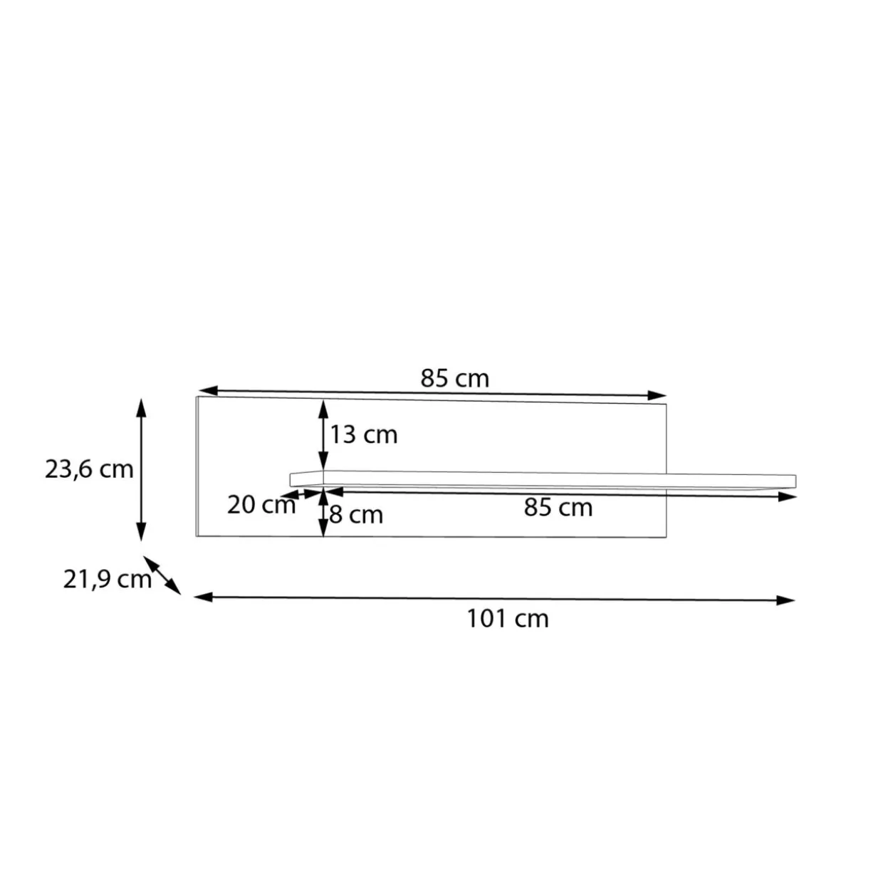 Półka wisząca do salonu SKELPE