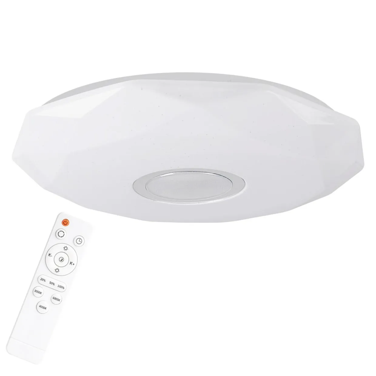 Plafon biały LED 68W DIAMOND 50 cm z pilotem