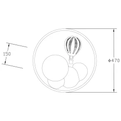 Plafon LED FOCUS biało-czerwony