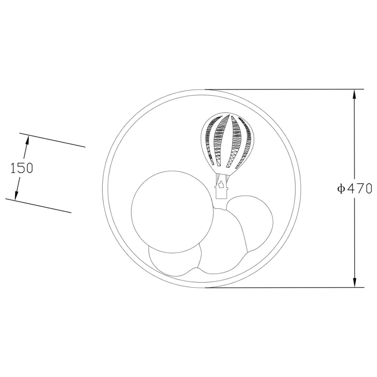Plafon LED FOCUS biało-niebieski
