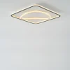 Plafon LED kwadratowy czarno-złoty LENS 50x50 cm