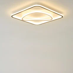 Plafon LED kwadratowy czarno-złoty LENS 50x50 cm