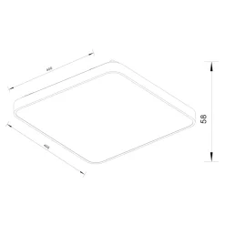 Plafon LED kwadratowy srebrny SIERRA 40 cm