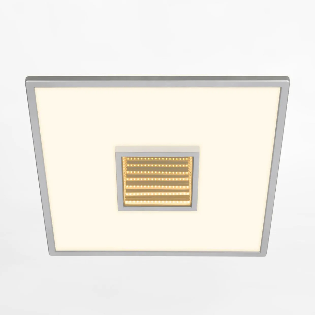 Plafon LED kwadratowy z efektem głębi chrom TORO