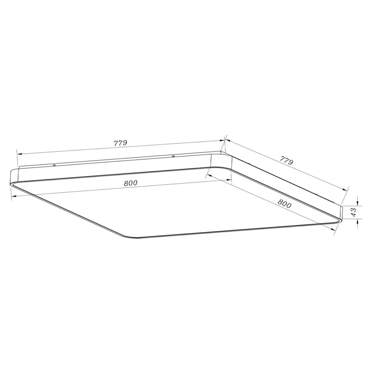 Plafon LED kwadratowy złoty SIERRA 80 cm