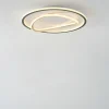 Plafon LED okrągły czarno-złoty LENS 50 cm