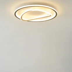 Plafon LED okrągły czarno-złoty LENS 50 cm