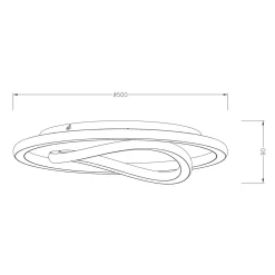 Plafon LED okrągły czarno-złoty LENS 50 cm