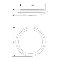 Plafon LED RGB biały ARESO z pilotem 41 cm