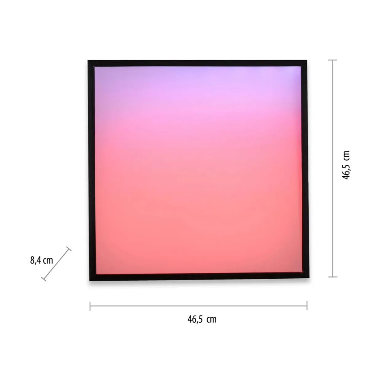Plafon LED RGB czarny MARIO z pilotem 46,5x46,5 cm