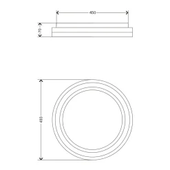 Plafon LED RGB czarny RATI z pilotem 49,3 cm