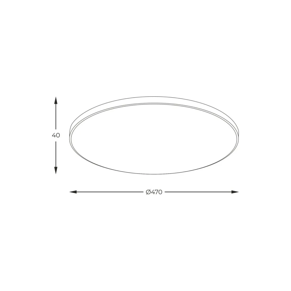 Plafon LED VERI czarny 47 cm